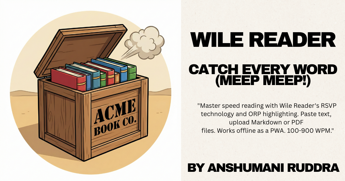 Wile Reader - Speed Reading with RSVP Technology